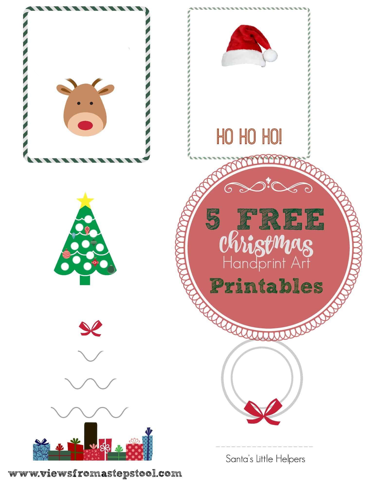 5 Christmas Handprint Art Templates for Gifting, Decor or Fun!