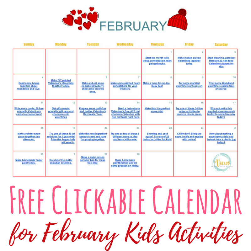 February Calendar of Activities for Toddlers and Preschoolers Views