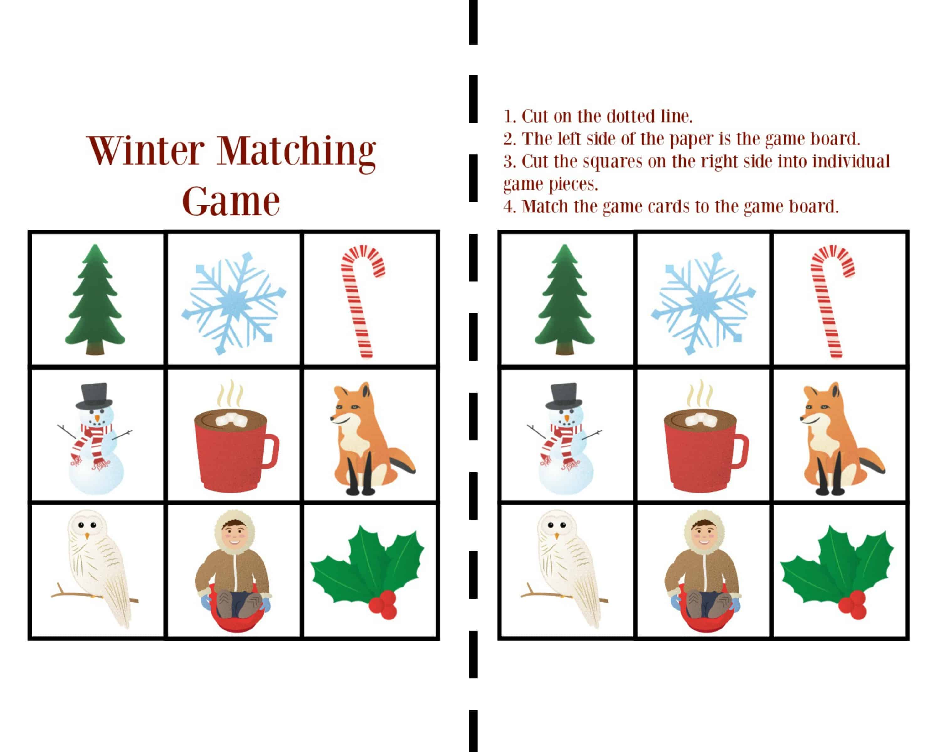 Printable Winter Games for Toddlers - Views From a Step Stool