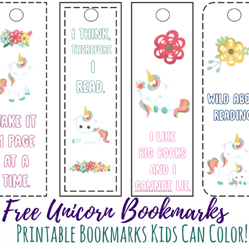 Printable Unicorn Bookmarks Kids Can Color Views From a Step Stool