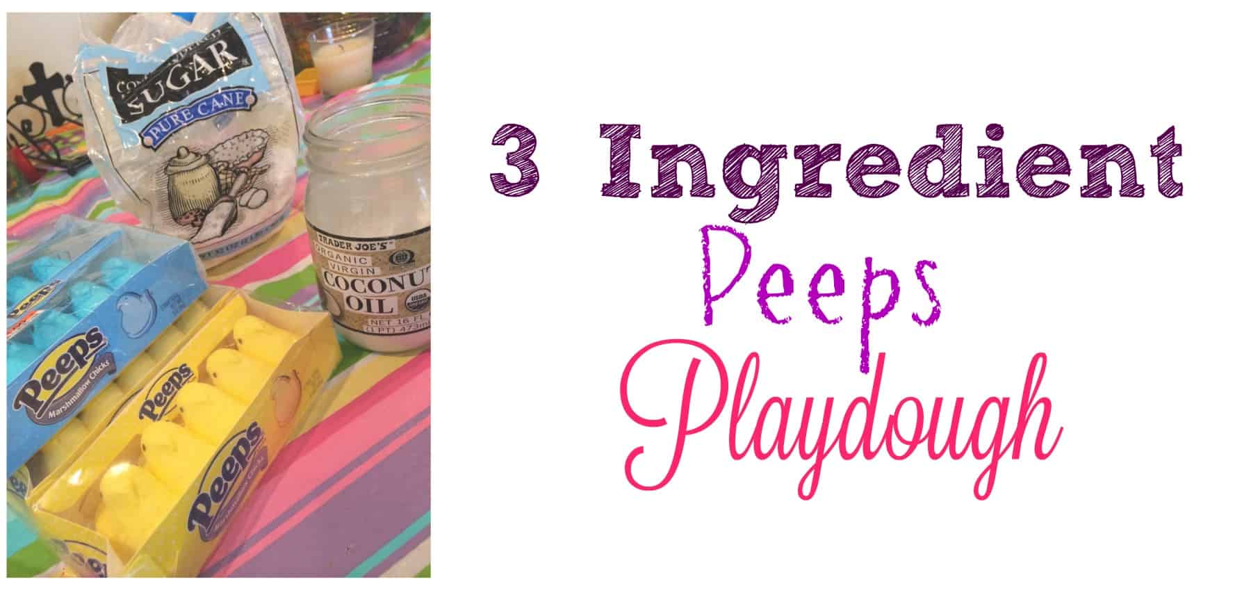 This simple Peeps playdough is made from only 3 ingredients! And its edible, this is perfect for kids who still like to put everything in their mouths.
