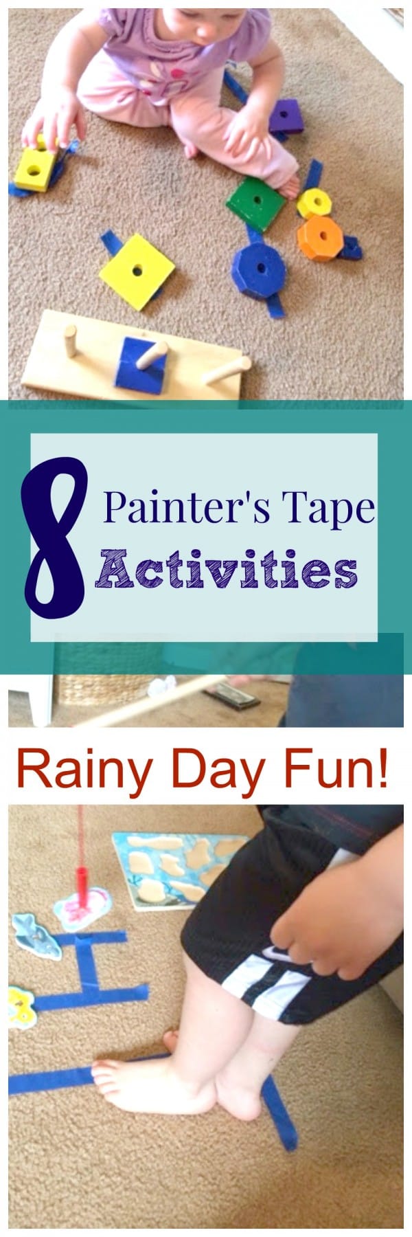 8 Indoor Painter's Tape Activities Rainy Day Fun Views From a Step Stool