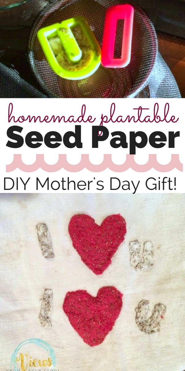 Make homemade seed paper as a simple, yet perfect, DIY Mother's Day gift! Who knew you could turn construction paper into this?!