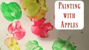 Painting with apples is the perfect way to use up some of the bruised or old apples that you have in your basket! This process art is perfect for the fall.