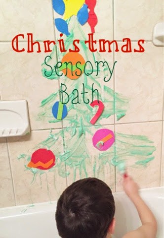 Christmas Sensory Bath with Homemade Bath Paint