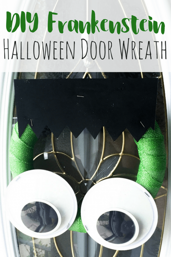 DIY Frankenstein halloween wreath pin