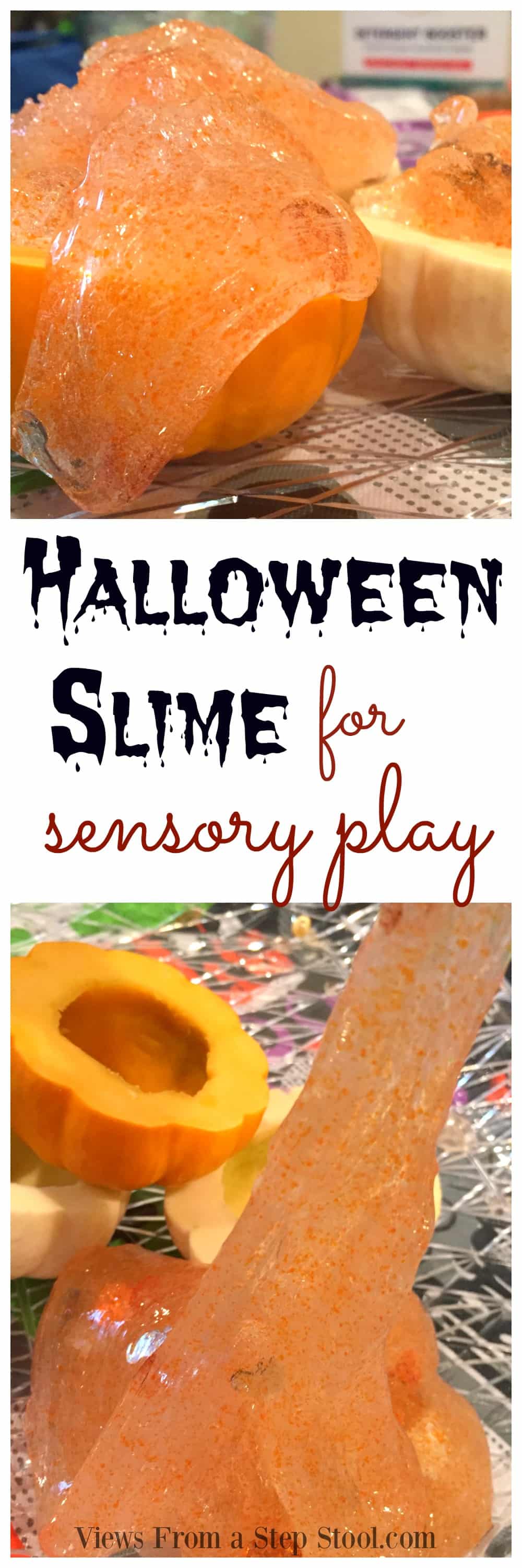 This halloween slime is so fun to make AND play with! The perfect seasonal boredom buster to get your kids excited about Halloween.