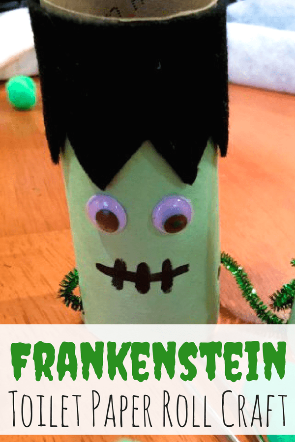 This simple upcycled Halloween Frankenstein craft is perfect for fine motor practice and serves as a great homemade game! Doubles as cute decor!