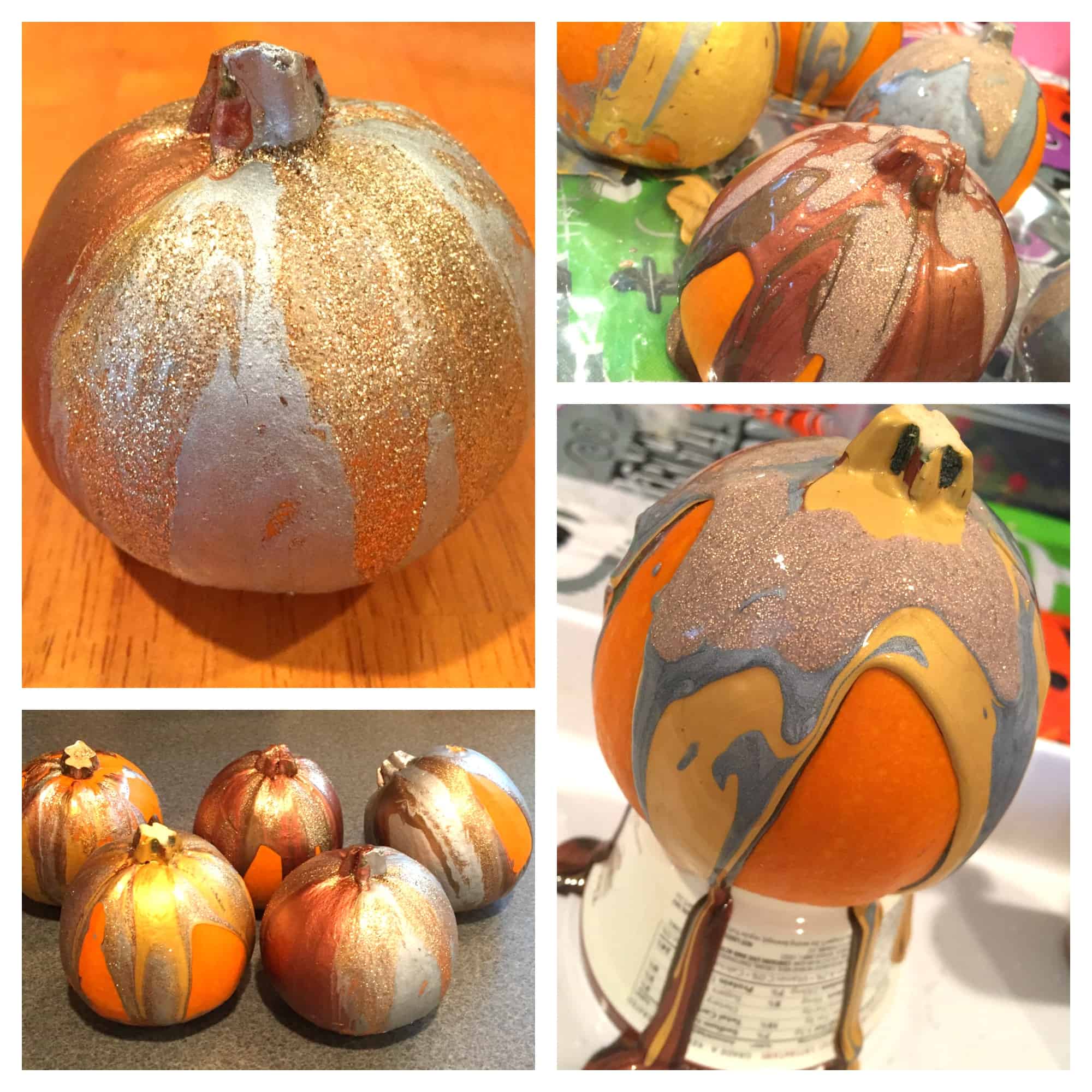 These paint poured pumpkins are the perfect way to incorporate a kid-made activity into your fall decor. The process is so simple yet so beautiful! 