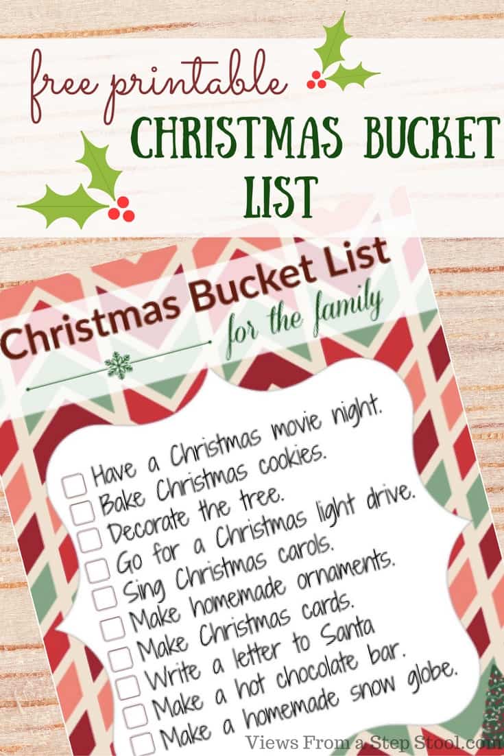 Christmas Bucket List With Free Printable Views From A Step Stool