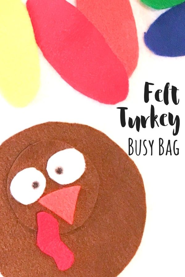 This felt turkey busy bag is easy to make, and fun for play and learning with many ages! Keep this with you whenever you need to keep the kids busy!