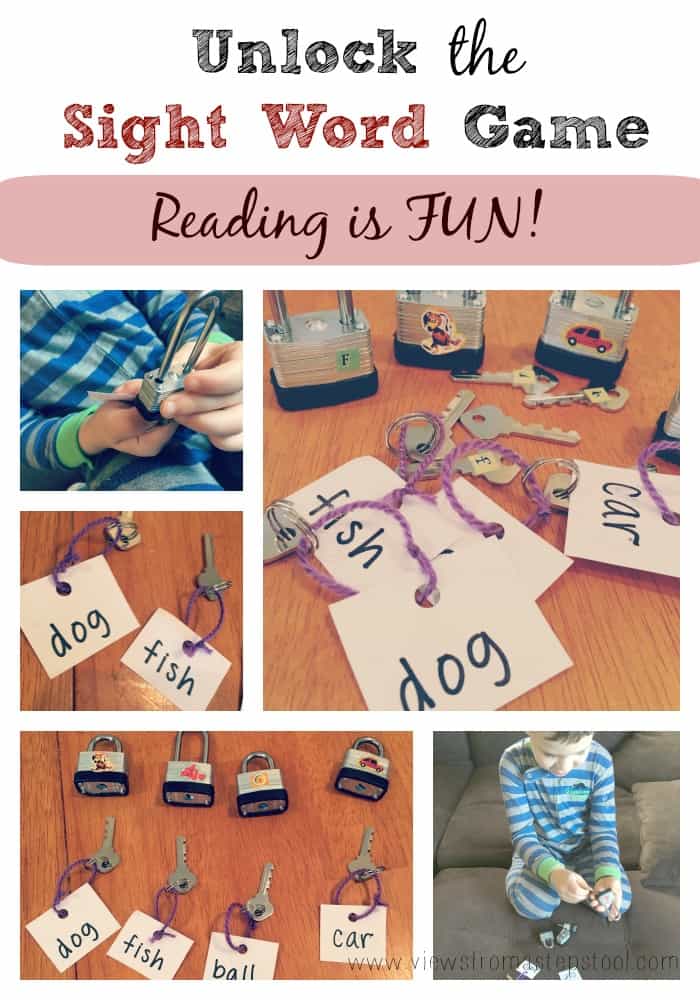 Simple Sight Word Game with Locks and Keys