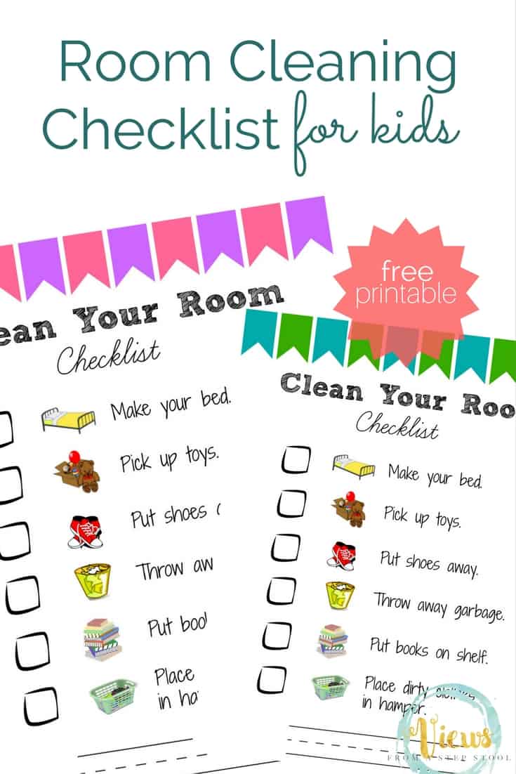 These simple room cleaning checklists for kids are perfect for printing off and hanging on your child's wall. They will love the satisfaction of completing their checklist!