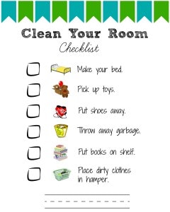 This simple checklist is perfect for toddlers and preschoolers! They will know exactly what is expected of them. Laminate it to re-use it and use a dry-erase marker or use stickers to tick off items as they are accomplished.
