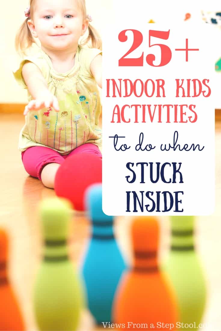 These ideas for indoor kids activities is perfect for those cold and rainy days stuck indoors. Use household items and some creativity for tons of fun!