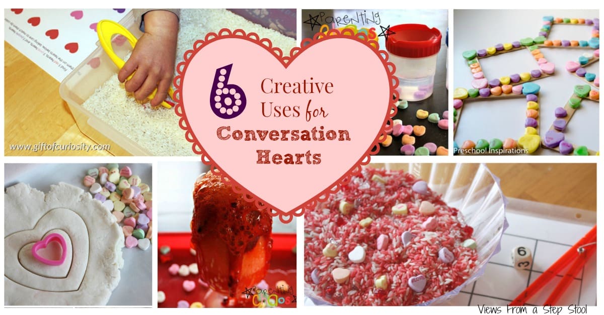 These conversation heart activities are perfect for a party, or for keeping the kids busy and learning at home!