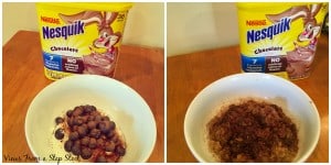Sprinkle Nesquik chocolate powder on your favorite breakfast for a low-calorie, sweet treat!