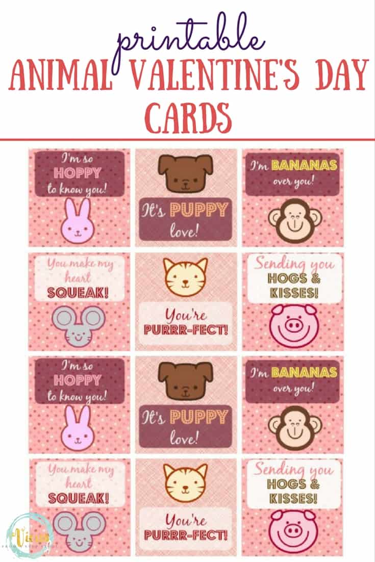 These printable animal Valentine's Day cards have cute sayings on them with fun animal artwork! Perfect for gifting or for playing a game of Memory!