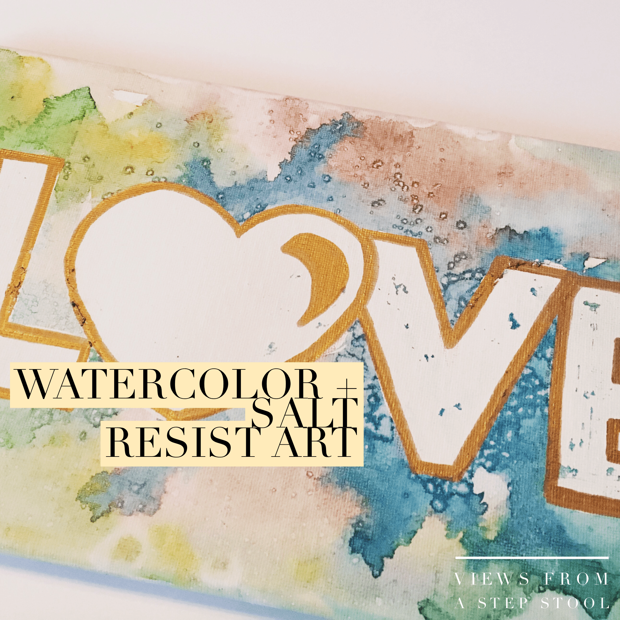 This watercolor resist art can turn a canvas into a beautiful work of art! With rubber cement instead of painter's tape, make any design you want!