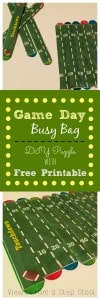 This football field puzzle busy bag is perfect for keeping the kids busy on game day! Give them your passion for the sport while keeping them occupied!