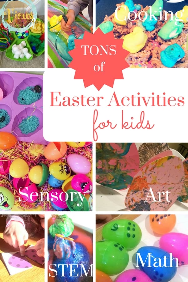 Tons of great Easter activities for kids from sensory, arts, STEM, cooking and more! 