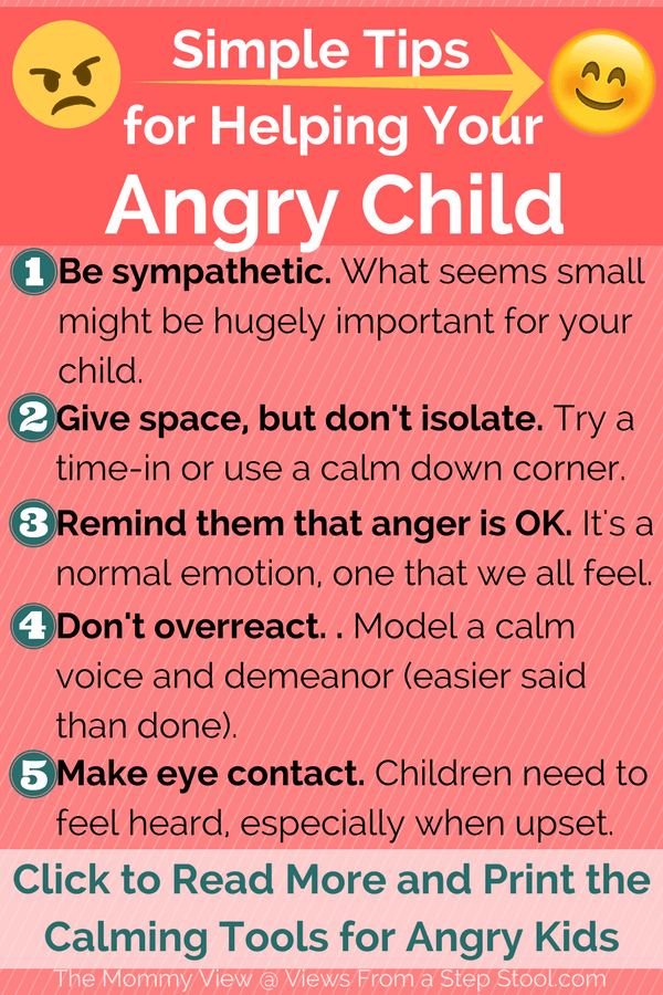 Here are some tips for gently helping your angry child calm down. Plus, 8 tools they can use to calm down anywhere. Grab a printable reminder. #positiveparenting #calmdown #angrychild #calmingtools #attachmentparenting #gentleparenting