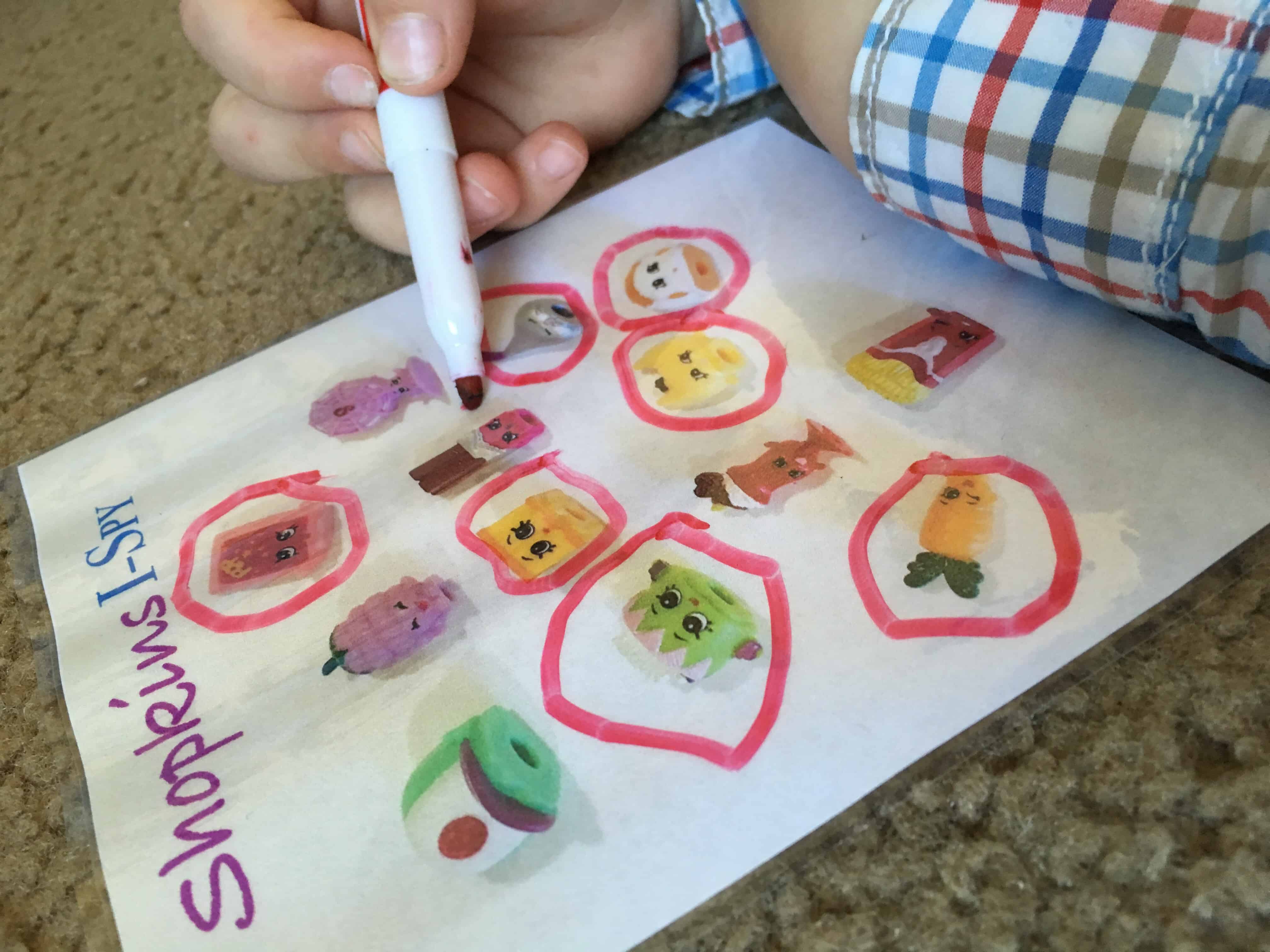 This Shopkins I Spy bag will keep all of the surprise egg lovers SUPER happy! A great sensory, and fine motor tool that will keep the kids BUSY.