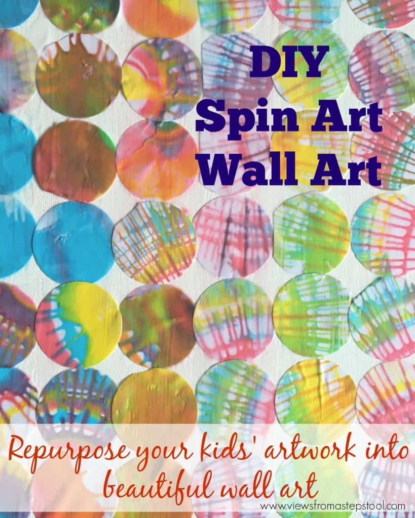 My kids love making spin art, but I'm always left wondering what to do with the finished products. Check out how we made beautiful spin art wall art! 