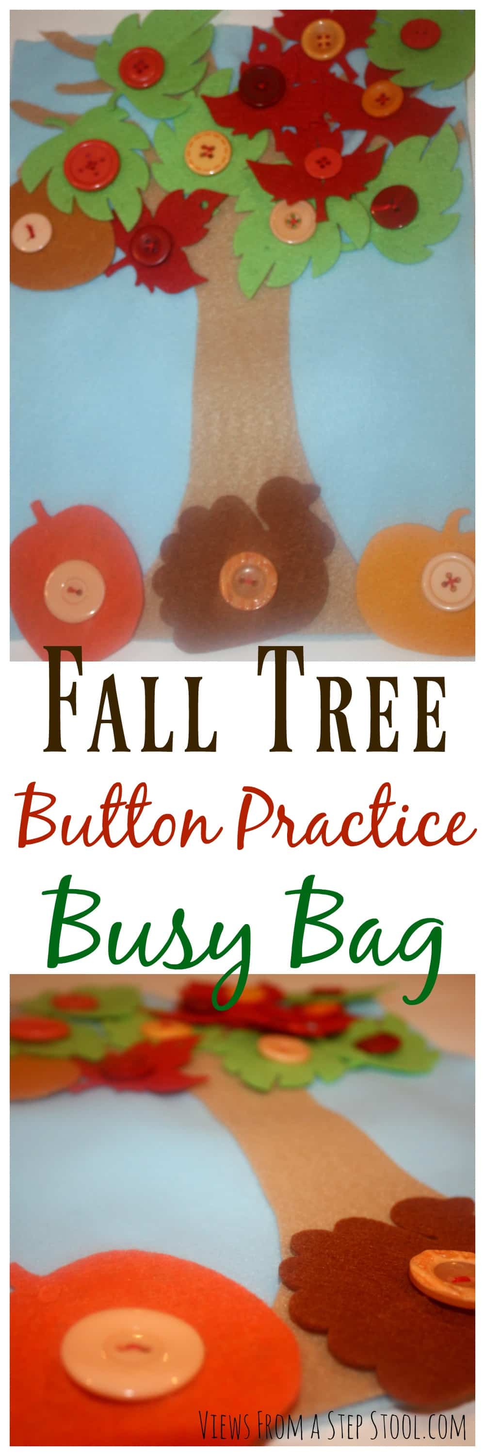 Fall Tree Button Practice Busy Bag
