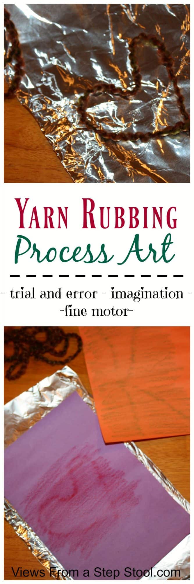 Yarn Rubbing Process Art Views From a Step Stool
