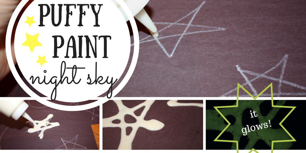 Puffy Paint Night Sky: A Glow in the Dark Toddler Art Activity