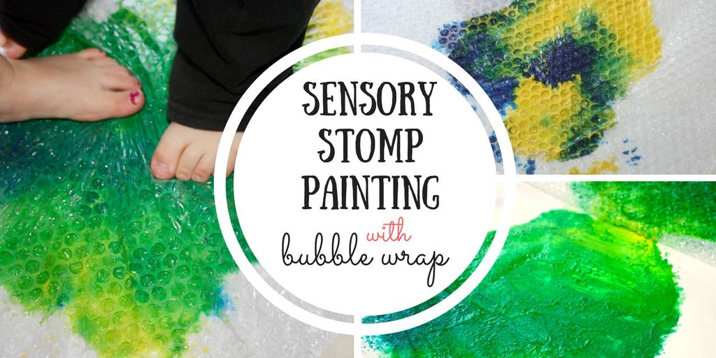 Sensory Stomp Painting with Bubble Wrap