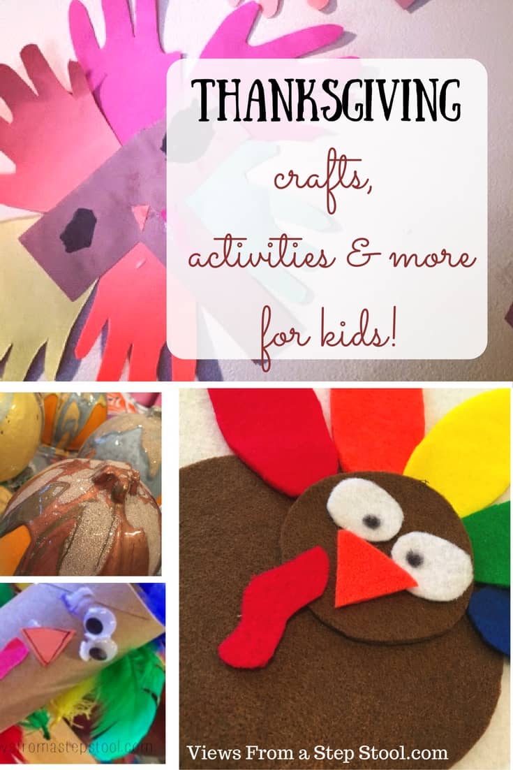 Printables, activités, crafts and treats for a kids' Thanksgiving celebration!
