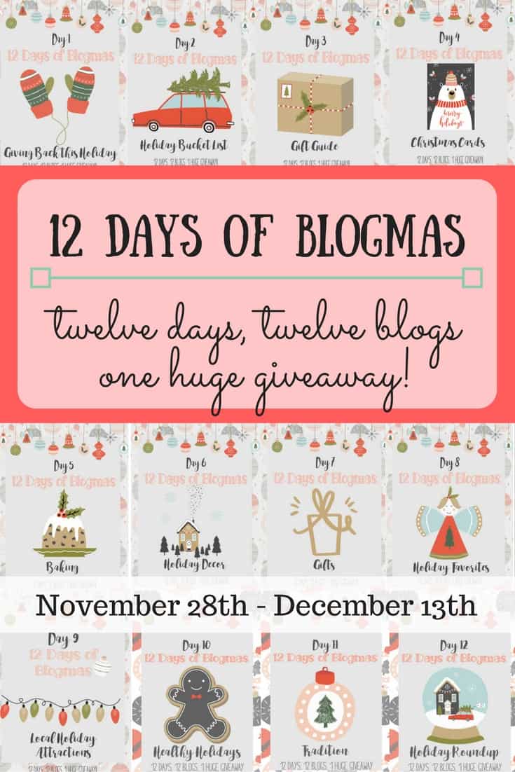 The 12 days of blogmas incorporates fun, holiday-themed writing prompts and one massive giveaway! Be sure to follow along and enter to win! 