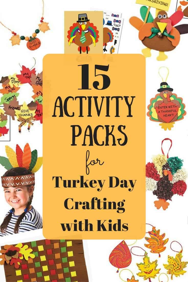 From headbands, to necklaces, to wreaths, these activity packs are perfect for some Turkey Day crafting with kids! Perfect for holiday decor! 