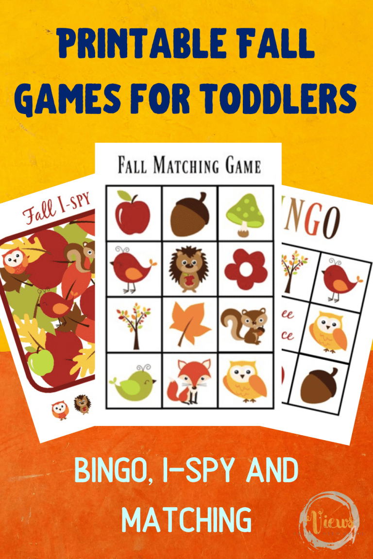 Printable Fall Matching Game, Bingo and I-Spy for Preschoolers