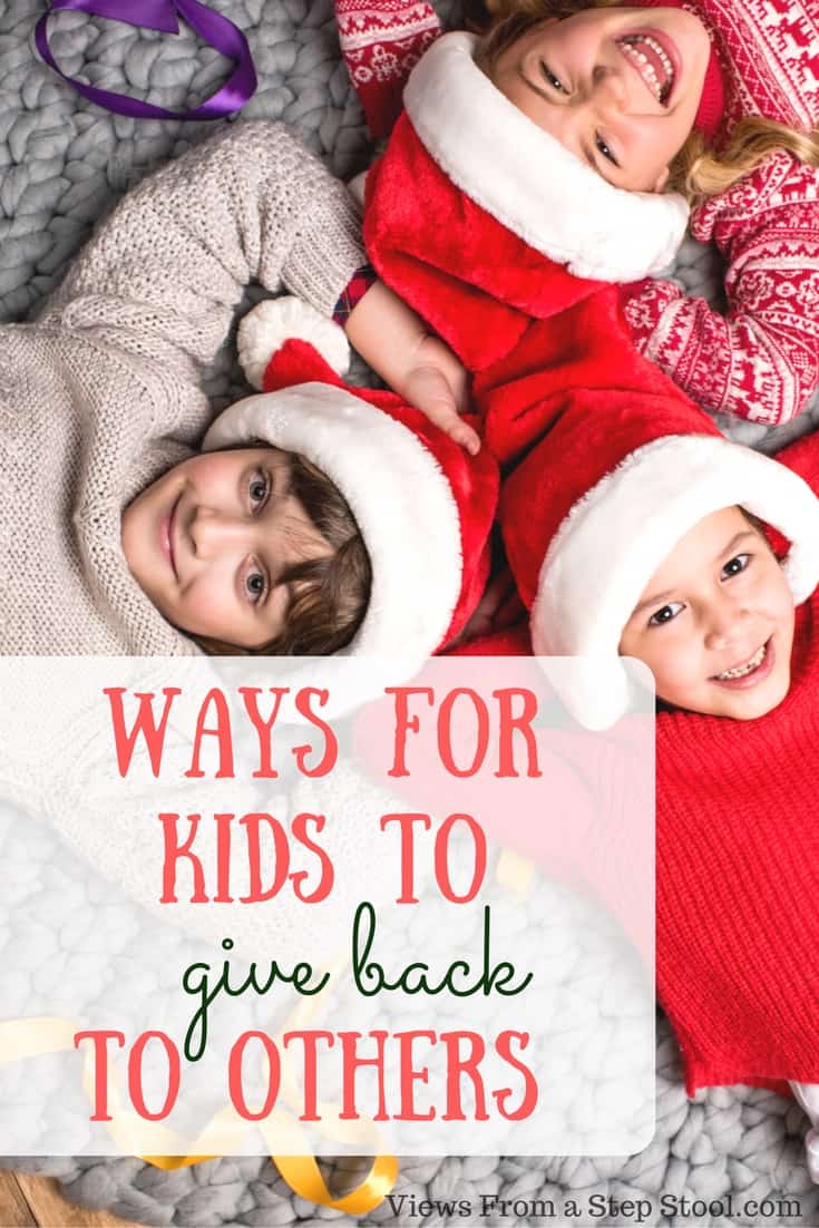 In the spirit of the holidays, here are a number of ways for kids to get involved and give back to others from giving money to giving time and energy. 