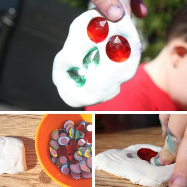 This clay mosaic process art activity is so much fun for kids to do over and over again. The focus is definitely on the process, rather than the end result!