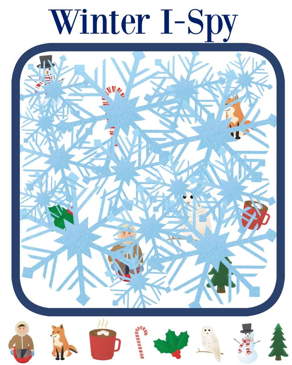 These printable Winter games for toddlers will keep your little ones busy (and learning) all while having fun! Includes I-Spy, Matching and Bingo!