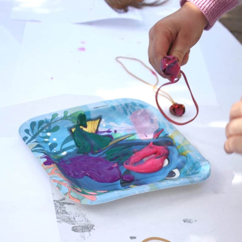 This jingle bells process art activity is a great way to celebrate the holidays while engaging all of the senses through learning and play!