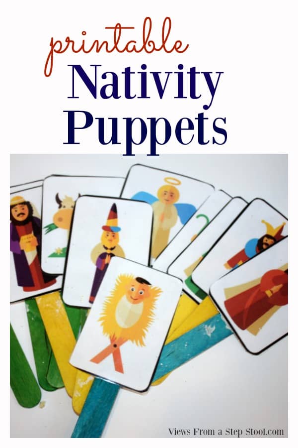 Nativity Puppets for Dramatic Play with Free Printable