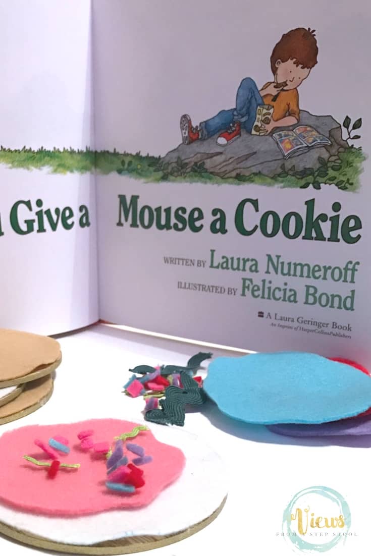 This felt cookie busy bag is perfect for toddlers and preschoolers and allows for creativity and independent play in conjunction with the book, If You Give a Mouse a Cookie!