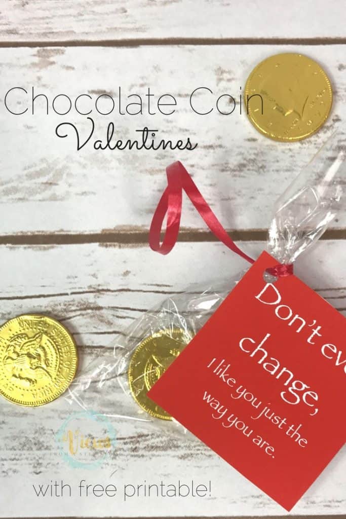 These chocolate coin valentines have the message that we love our friends just the way they are, making them perfect for classmates and friends!