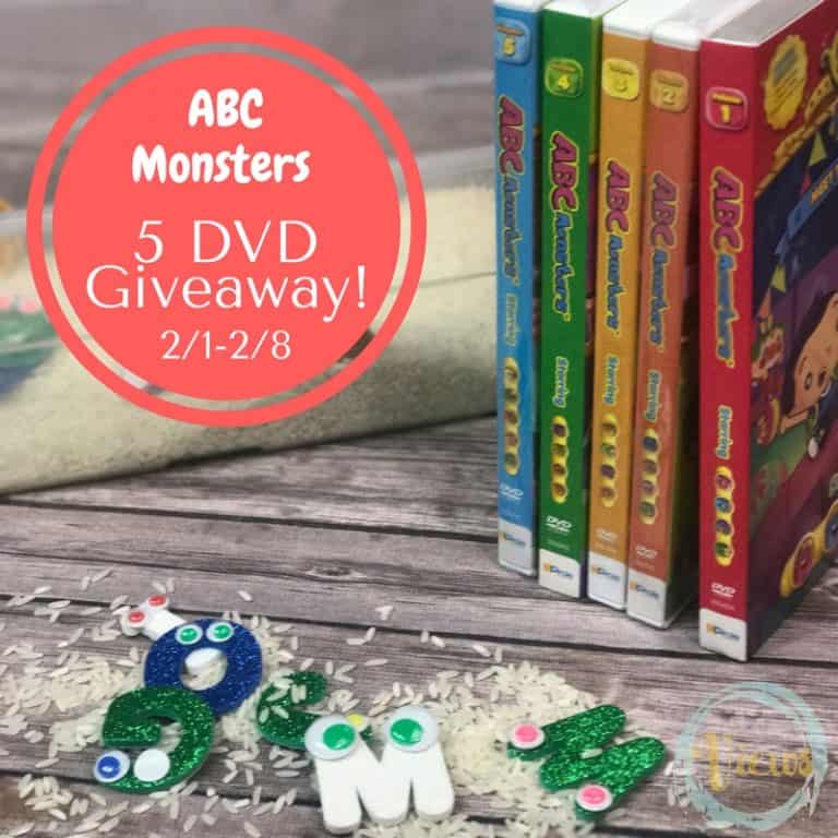 ABC Monsters Sensory Bin Plus 5 DVD Giveaway!