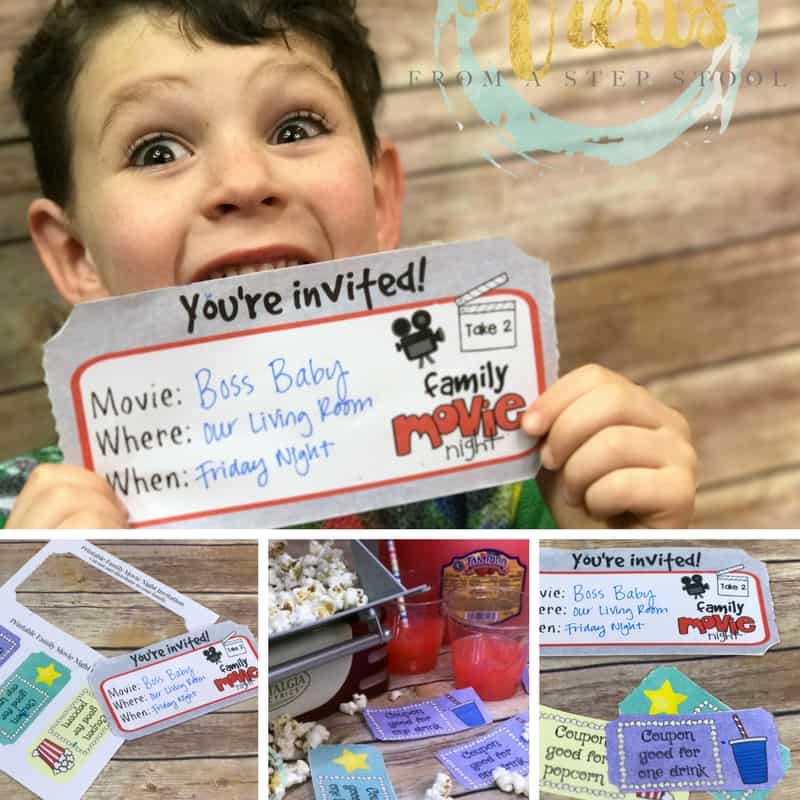Check out these ways you can make movie night special in your house, and print out the invitation and coupons for everyone!