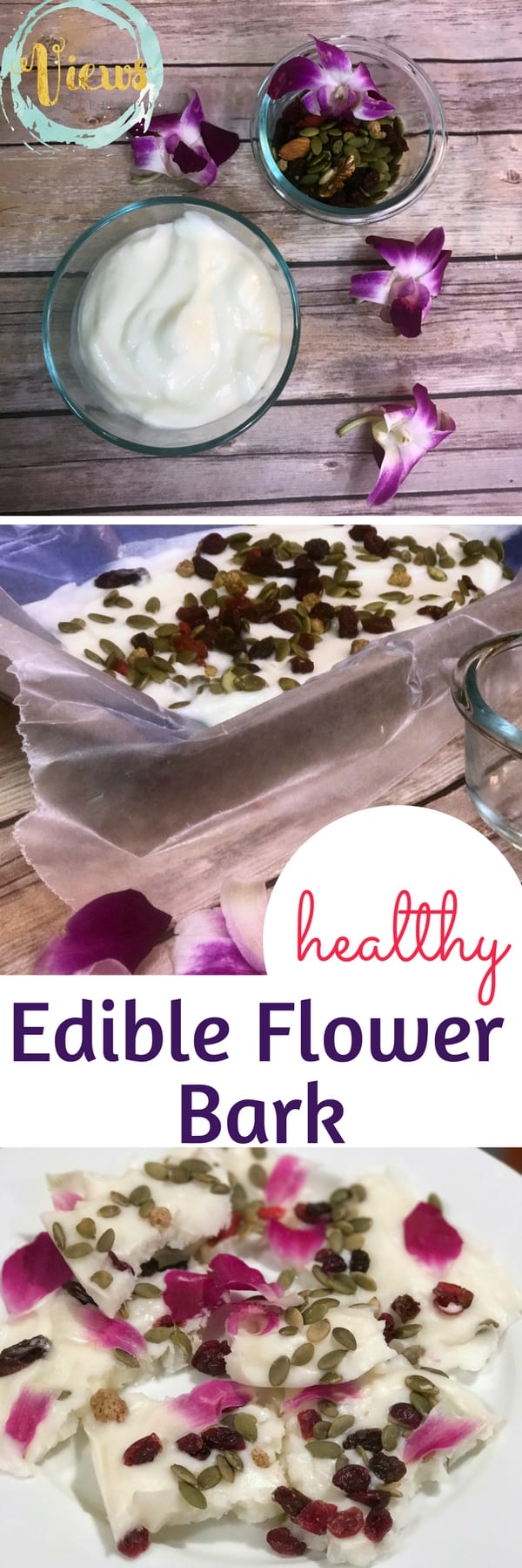 My kids LOVED making this edible flower bark! Not only was it tasty (and healthy), but there are so many fine motor and math skills to work on with kids in the kitchen! 