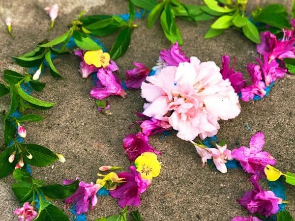 Flower Mandala Outdoor Process Art for Kids