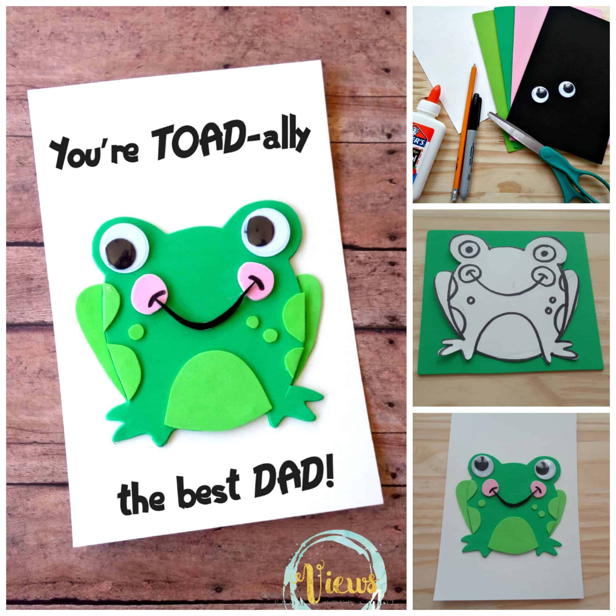 This toad-inspired handmade Fathers Day card is perfect for kids to make for the dad in their lives. They will love crafting and giving this one!