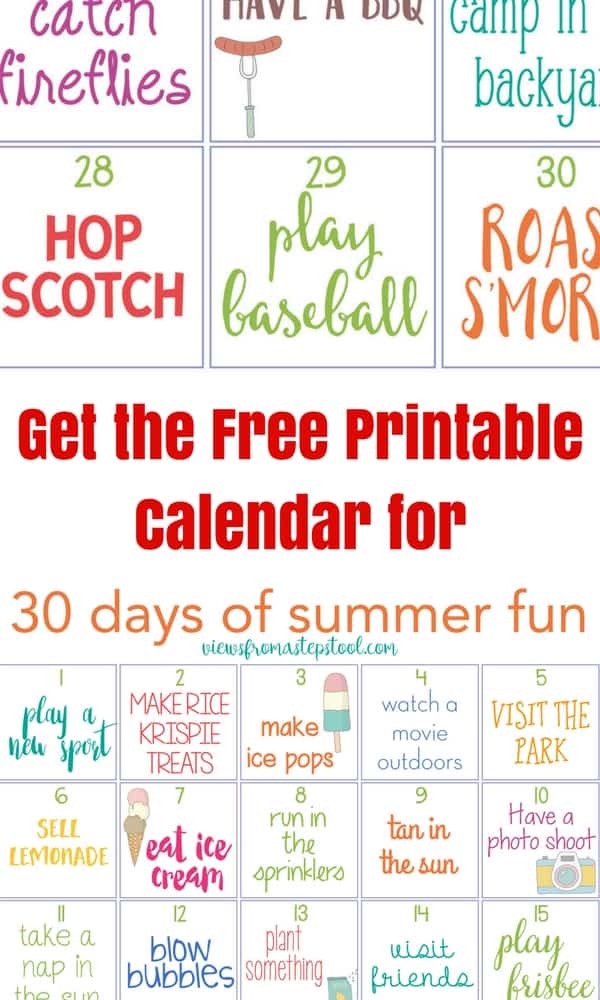 This free printable calendar for family summer fun is a great way to keep your kids busy and your family connected over the summer!
