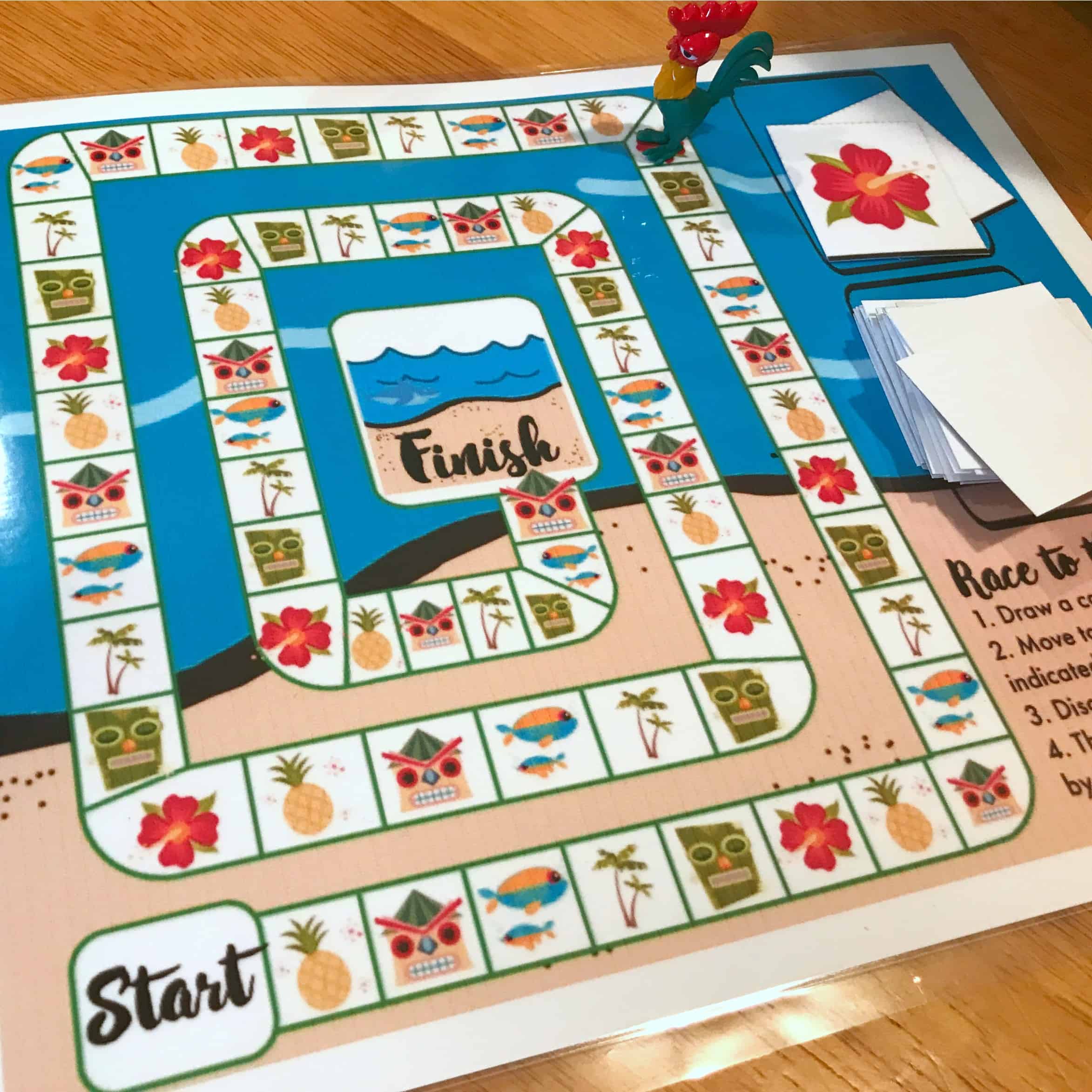 This Moana-inspired Island printable board game is a great freebie to use with preschool and up. Race to the Ocean in this fun game!